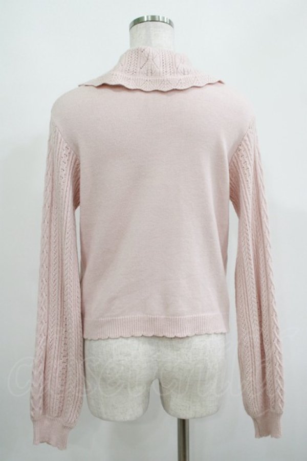 画像3: axes femme POETIQUE / ブーケ刺繍ビッグ襟ニットプルオーバー M ピンク H-25-05-09-1045-AX-TO-NS-ZH (3)