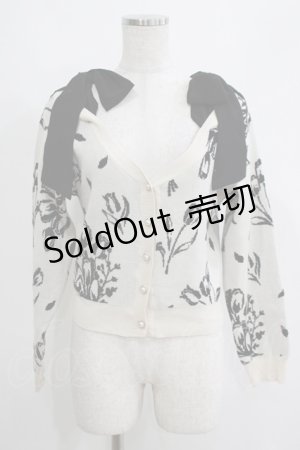 画像: axes femme POETIQUE / フラワージャカードニットカーディガン M 生成り H-25-05-09-1065-AX-TO-NS-ZH