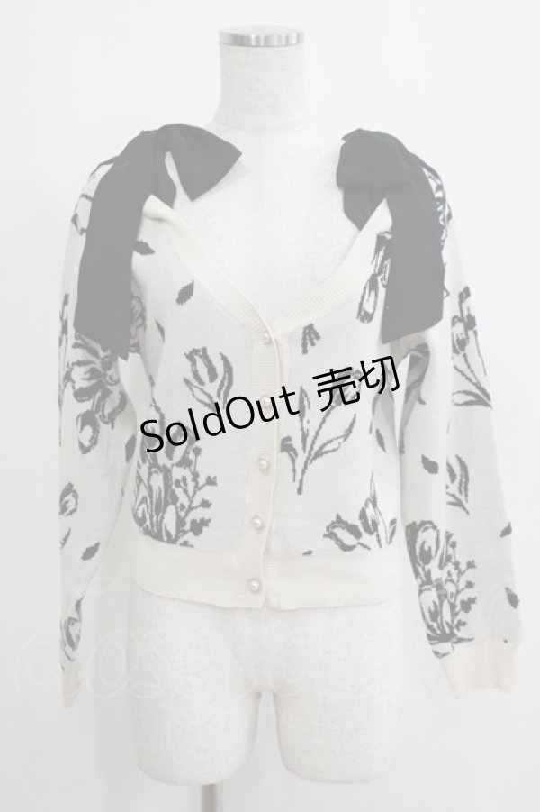 画像1: axes femme POETIQUE / フラワージャカードニットカーディガン M 生成り H-25-05-09-1065-AX-TO-NS-ZH (1)