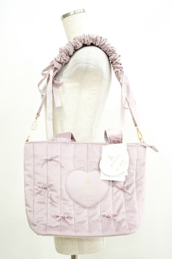 画像1: m petit by misako / AM* NIベロアリボン2WAY  ピンク H-25-05-09-1071-LO-BG-NS-ZH (1)