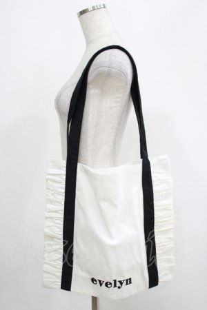 画像: evelyn / ロゴフリルトートバッグ  オフ H-25-05-09-1075-LO-BG-NS-ZH