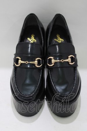 画像: evelyn / ビット厚底ローファー S ブラック H-25-05-09-1081-LO-SH-NS-ZH