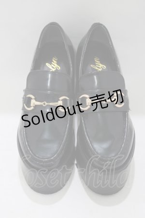画像: evelyn / ビット厚底ローファー S ブラック H-25-05-09-1081-LO-SH-NS-ZH