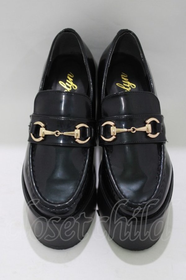 画像1: evelyn / ビット厚底ローファー S ブラック H-25-05-09-1081-LO-SH-NS-ZH (1)