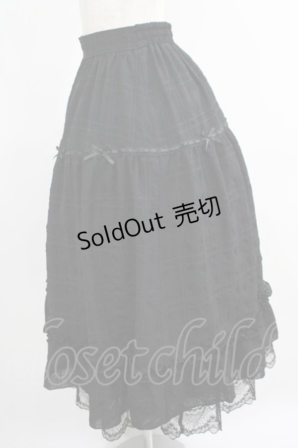 画像2: axes femme POETIQUE / シアーチェックティアードスカート M ブラック H-25-05-09-1011-AX-SK-NS-ZH (2)
