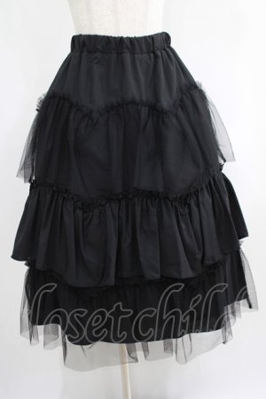 画像: evelyn / チュールフリルスカート Free ブラック H-25-05-09-1012-LO-SK-NS-ZH
