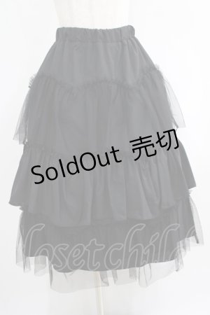 画像: evelyn / チュールフリルスカート Free ブラック H-25-05-09-1012-LO-SK-NS-ZH