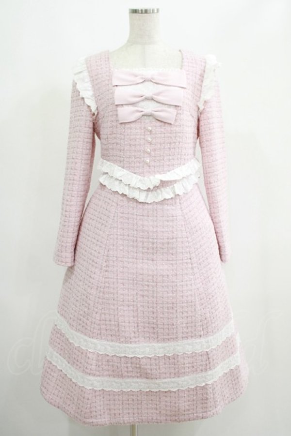 画像1: Lolime by mellfy memory / twinkle tweed ワンピース M PINK H-25-05-09-1002-GO-OP-NS-ZH (1)