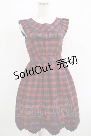 画像: Secret Honey / チェックフリルワンピース Free ネイビー/レッド H-25-05-09-1023-CA-SK-NS-ZH