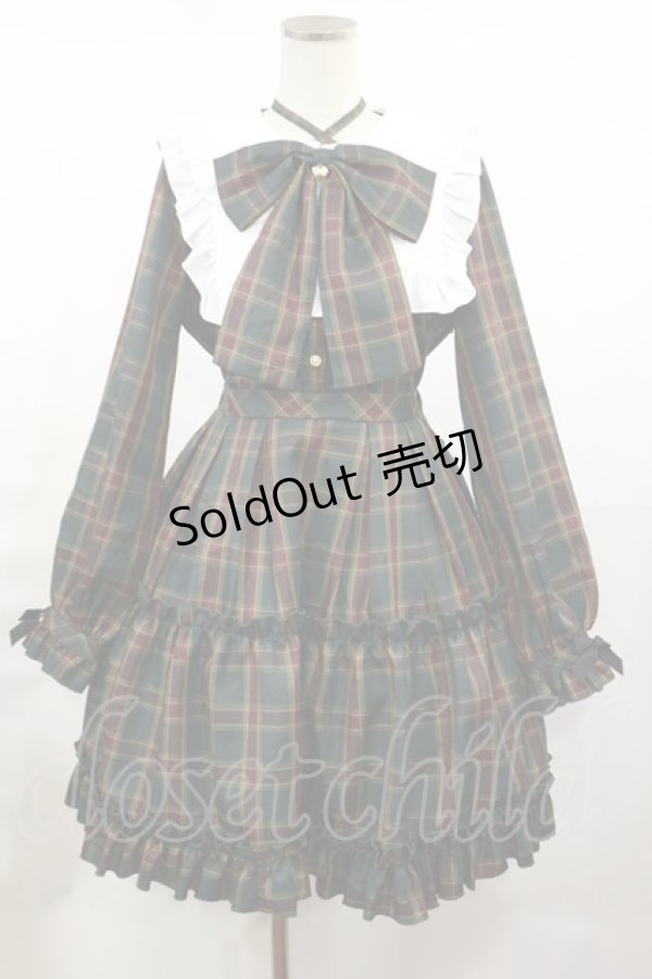 画像1: Amavel / Dolly Holidayチェックティアードワンピース（ミドル丈） Free グリーン H-25-05-09-009-CA-OP-NS-ZH (1)