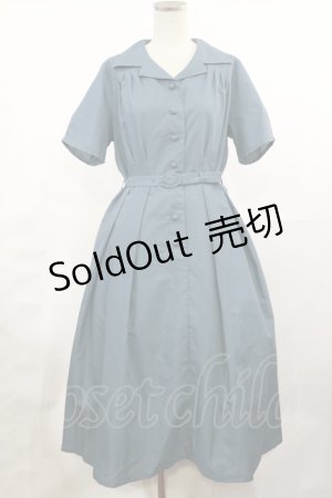 画像: F&A / 縫いとめタック開衿シャツワンピース Free BLUE GREEN H-25-05-09-014-LO-OP-NS-ZH