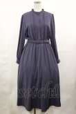 画像1: an another angelus / レース使いスタンドカラーサテンワンピース Free BLUE GRAY H-25-05-09-015-CA-OP-NS-ZH (1)