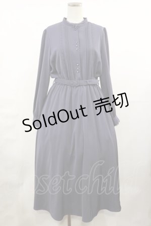 画像: an another angelus / レース使いスタンドカラーサテンワンピース Free BLUE GRAY H-25-05-09-015-CA-OP-NS-ZH