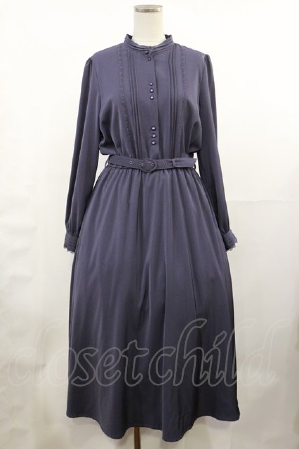 画像1: an another angelus / レース使いスタンドカラーサテンワンピース Free BLUE GRAY H-25-05-09-015-CA-OP-NS-ZH (1)