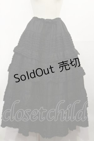 画像: PINK HOUSE / フリル使いローンティアードスカート F ブラック H-25-05-09-020-LO-SK-YZ-ZH