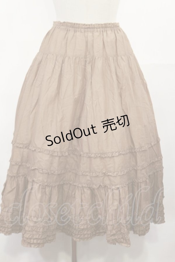 画像1: PINK HOUSE / 裾フリルスカート F ブラウン H-25-05-09-021-LO-SK-YZ-ZH (1)