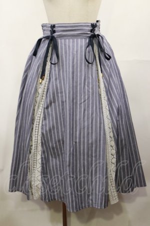 画像: axes femme POETIQUE / サスペンダーストライプスカート M ブルー H-25-05-09-023-AX-SK-NS-ZH
