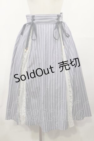 画像: axes femme POETIQUE / サスペンダーストライプスカート M ブルー H-25-05-09-023-AX-SK-NS-ZH