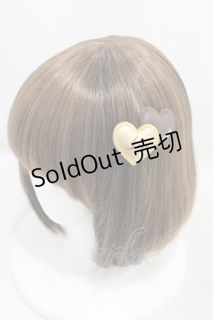 画像: MILK / ダブルハートバレッタ  ゴールド/ブラウン H-25-05-10-035-ML-AC-NS-ZH