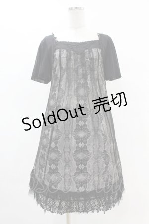 画像: Ozz oneste / チュール重ね蝶ストライプワンピース  黒 H-25-05-10-1026-OO-OP-KB-ZH