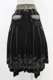 画像2: Ozz Croce / 裾プリント配色スカート  黒×茶 H-25-05-10-1027-OO-SK-KB-ZH (2)