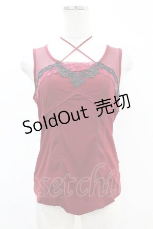 画像: Ozz Croce / レースタンクトップ  赤 H-25-05-10-1032-OO-TO-KB-ZH