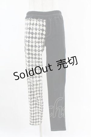 画像: ALGONQUINS / ダイヤ切替パンツ  黒×白 H-25-05-10-1010-AL-PA-KB-ZH