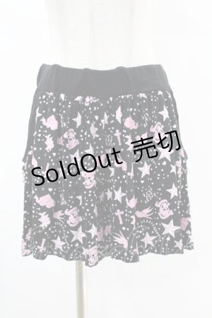 画像: HELL CAT PUNKS / 総柄プリントショートパンツ  黒 H-25-05-10-1012-PU-PA-KB-ZH