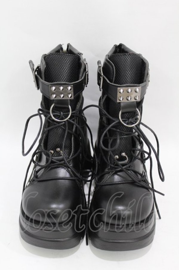 画像1: NieR Clothing / 軽量×厚底ブーツ【内側防寒仕様】 EU37 黒 H-25-05-10-1002-PU-SH-KB-ZH (1)