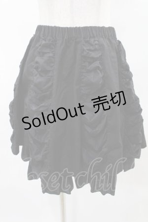 画像: PEACE NOW / ギャザー切替スカート  黒 H-25-05-10-009-PU-SK-KB-ZH