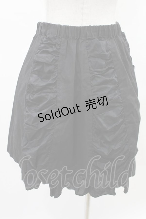 画像2: PEACE NOW / ギャザー切替スカート  黒 H-25-05-10-009-PU-SK-KB-ZH (2)