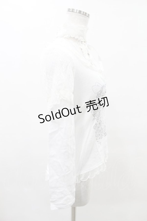 画像2: FRILL / チョーカー風ホルターカットソー  白 H-25-05-10-012-HN-TO-KB-ZH (2)