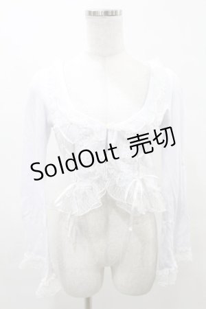 画像: FRILL / 刺繍カットソーボレロ  白 H-25-05-10-013-HN-TO-KB-ZH