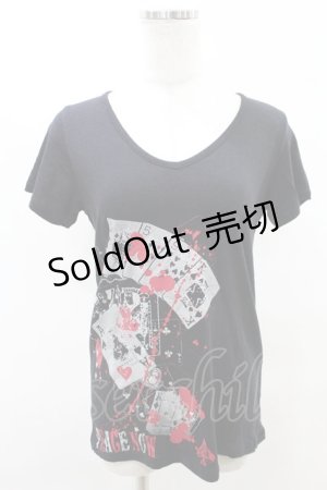 画像: PEACE NOW / プリント半袖カットソー  黒 H-25-05-10-017-PU-TO-KB-ZH