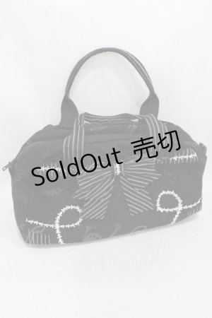 画像: FRILL / プリントボストンバッグ  黒 H-25-05-10-021-HN-BG-KB-ZH