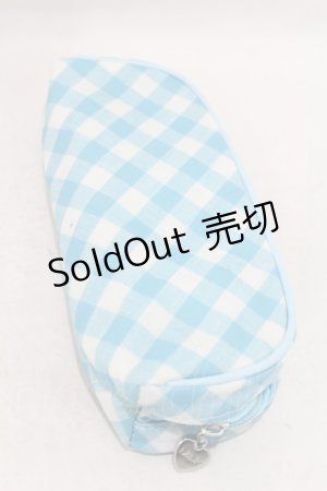 画像: MILK / ギンガムポーチ  サックス H-25-05-10-023-ML-ZA-KB-ZH