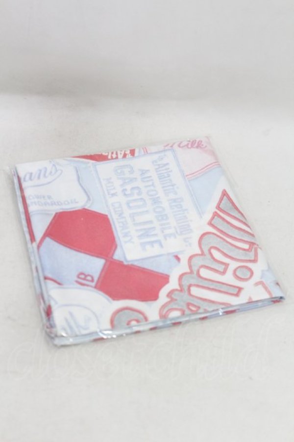 画像1: MILK / Patch girlスカーフ  サックスベース×ビビットピンク H-25-05-10-027-ML-ZA-KB-ZH (1)