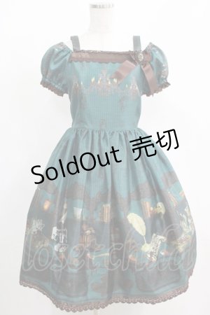 画像: ALICE and the PIRATES / CHOcOlate addiction 〜with your SweEt Memories〜柄ワンピース Free エメラルド×茶レース H-25-05-12-001-PA-OP-NS-ZH