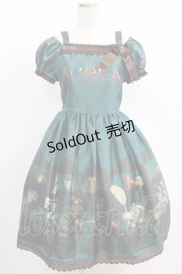 画像1: ALICE and the PIRATES / CHOcOlate addiction 〜with your SweEt Memories〜柄ワンピース Free エメラルド×茶レース H-25-05-12-001-PA-OP-NS-ZH (1)