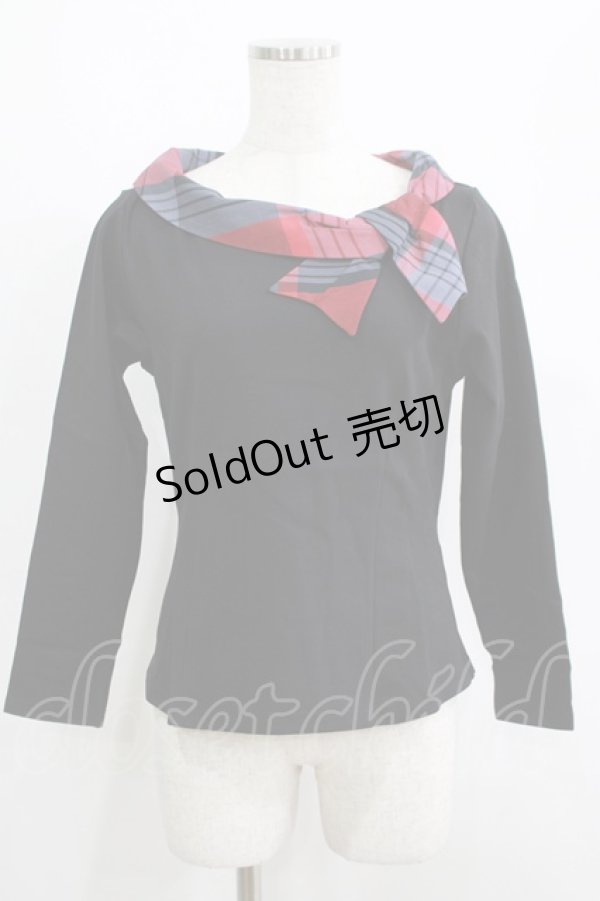 画像1: an another angelus / チェックタイ付きカットトップス Free RED H-25-05-12-032-CA-TO-NS-ZH (1)