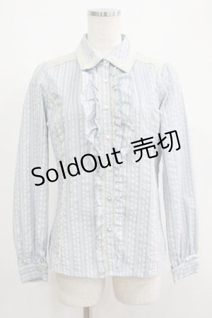 画像: axes femme / ストライプブラウス M サックス H-25-05-12-035-AX-BL-NS-ZH