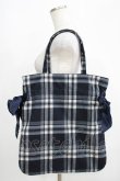 画像2: Maison de FLEUR / チェックダブルリボンギャザートートバッグ  ネイビー H-25-05-12-041-LO-BG-NS-ZH (2)