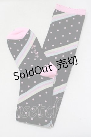 画像: Angelic Pretty / マシュマロボーダーオーバーニー  ブラック H-25-05-12-058-AP-ZA-NS-ZH
