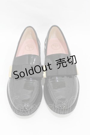 画像: YOSUKE / リボンローファー 24cm 黒 H-25-05-12-1003-PU-SH-KB-ZH