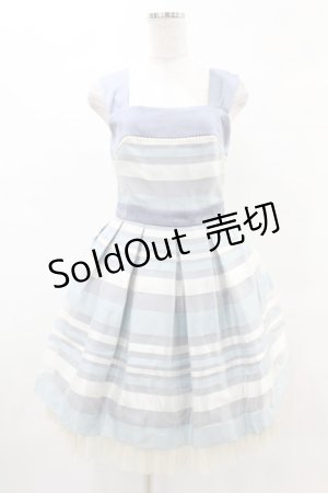 画像: abilletage / マルチボーダージャンパースカート  サックス H-25-05-12-1023-GO-OP-KB-ZH