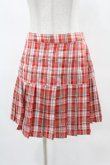 画像1: Candy Stripper / CHECK PLEATS MINI SKIRT M レッド H-25-05-12-1027-PU-SK-KB-ZH (1)