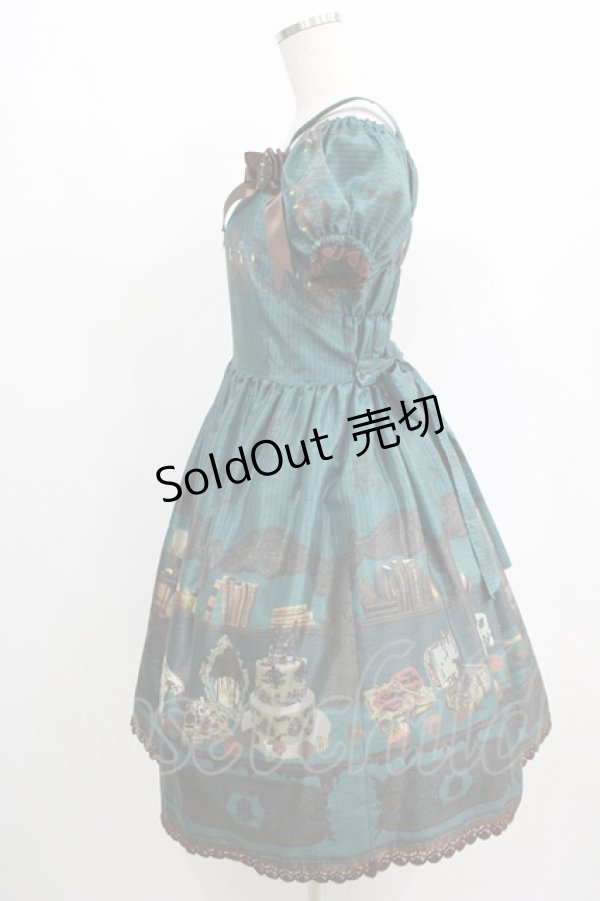 画像2: ALICE and the PIRATES / CHOcOlate addiction 〜with your SweEt Memories〜柄ワンピース Free エメラルド×茶レース H-25-05-12-001-PA-OP-NS-ZH (2)