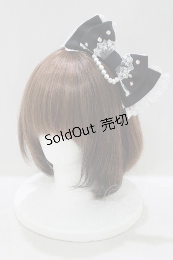 画像1: Angelic Pretty / Shiny Princessリボンカチューシャ  ブラック H-25-05-12-065-AP-AC-NS-ZH (1)