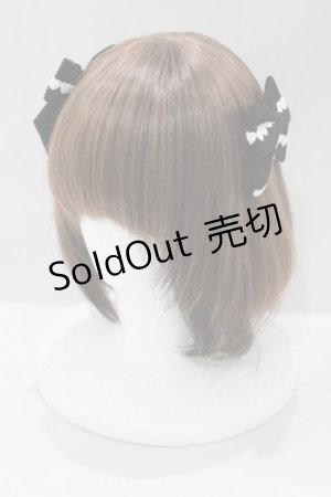 画像: DearMyLove / Emilyハートチャームリボンツインクリップ2個セット  ブラック H-25-05-12-069-EL-AC-NS-ZH