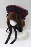 画像1: Victorian maiden / ブリティッシュチェックリボンベレー  Cherry H-25-05-12-079-CL-AC-NS-ZH (1)